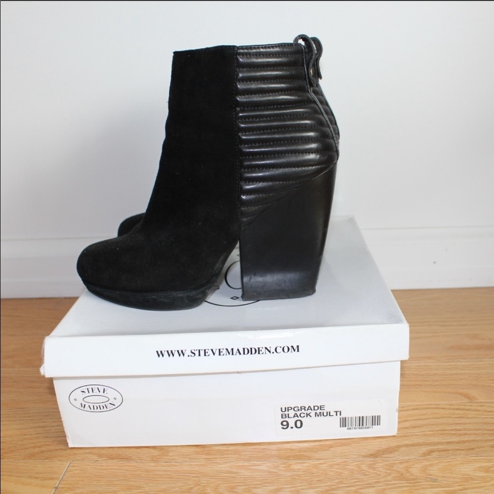 Steve Madden Upgrade Black Suede Ankle Boots